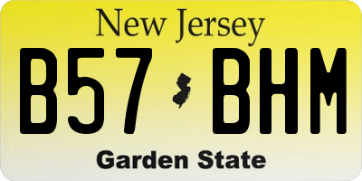 NJ license plate B57BHM