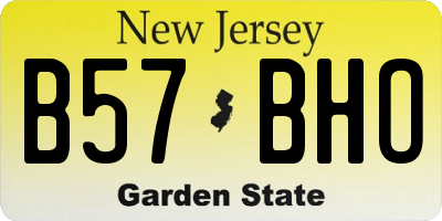 NJ license plate B57BHO