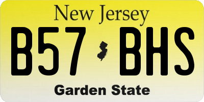 NJ license plate B57BHS