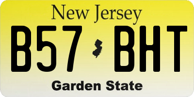 NJ license plate B57BHT