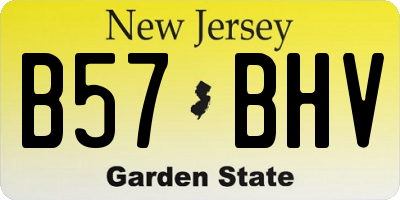 NJ license plate B57BHV