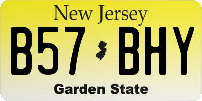 NJ license plate B57BHY