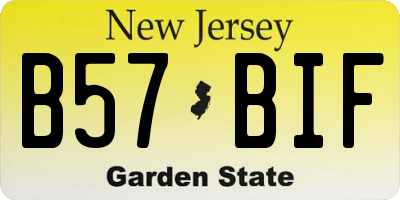 NJ license plate B57BIF