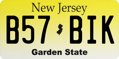 NJ license plate B57BIK