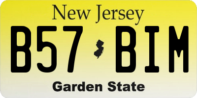 NJ license plate B57BIM