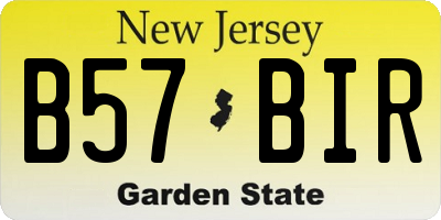 NJ license plate B57BIR