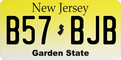 NJ license plate B57BJB