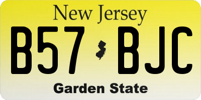 NJ license plate B57BJC