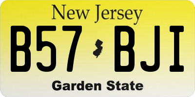 NJ license plate B57BJI