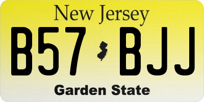 NJ license plate B57BJJ