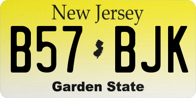 NJ license plate B57BJK