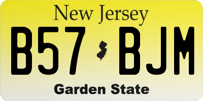 NJ license plate B57BJM