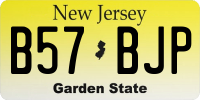 NJ license plate B57BJP
