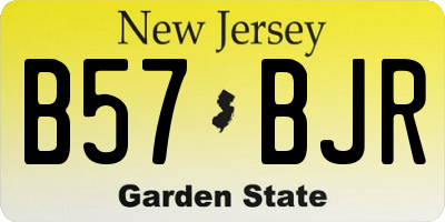 NJ license plate B57BJR