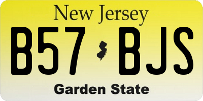NJ license plate B57BJS