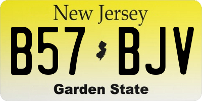 NJ license plate B57BJV