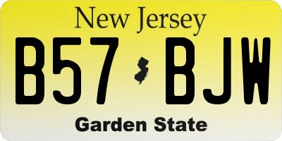 NJ license plate B57BJW