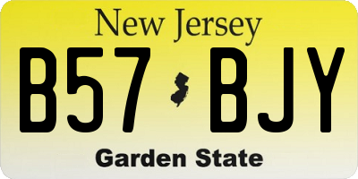 NJ license plate B57BJY