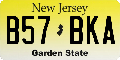 NJ license plate B57BKA