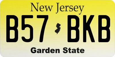 NJ license plate B57BKB