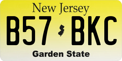 NJ license plate B57BKC