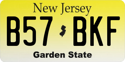 NJ license plate B57BKF