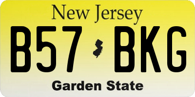 NJ license plate B57BKG