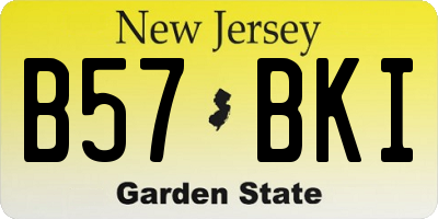 NJ license plate B57BKI