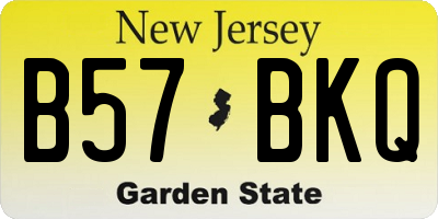 NJ license plate B57BKQ