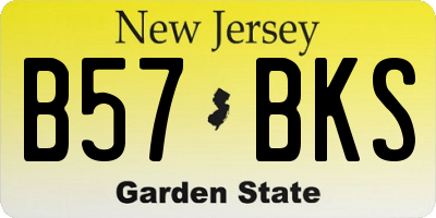 NJ license plate B57BKS
