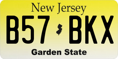 NJ license plate B57BKX