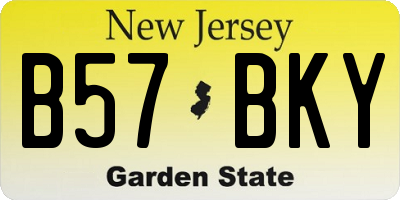 NJ license plate B57BKY