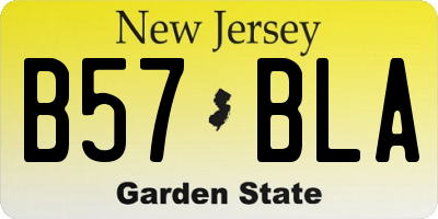 NJ license plate B57BLA