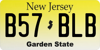 NJ license plate B57BLB