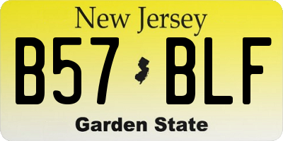 NJ license plate B57BLF
