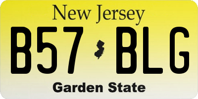 NJ license plate B57BLG