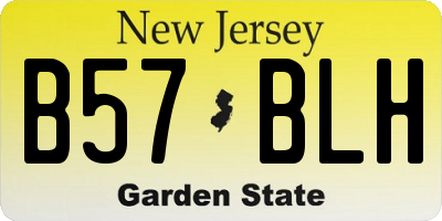 NJ license plate B57BLH