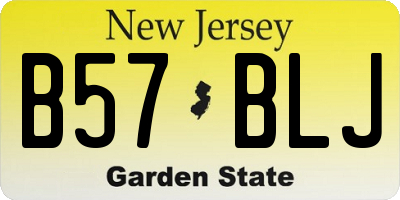 NJ license plate B57BLJ