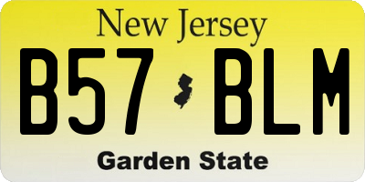 NJ license plate B57BLM