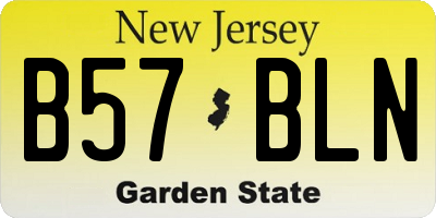NJ license plate B57BLN