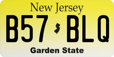 NJ license plate B57BLQ