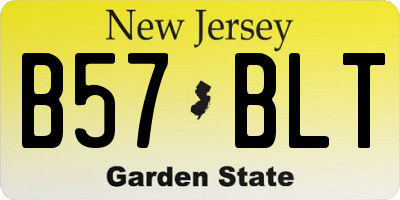 NJ license plate B57BLT