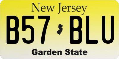 NJ license plate B57BLU