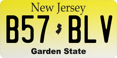 NJ license plate B57BLV