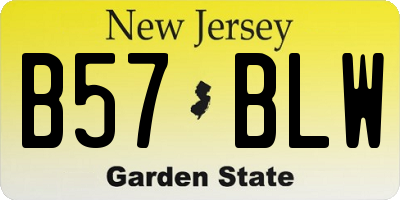 NJ license plate B57BLW
