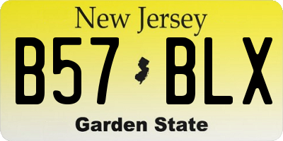 NJ license plate B57BLX