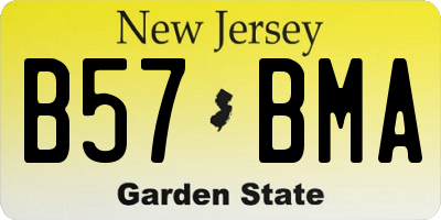 NJ license plate B57BMA