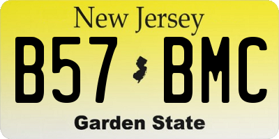 NJ license plate B57BMC