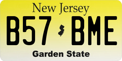NJ license plate B57BME