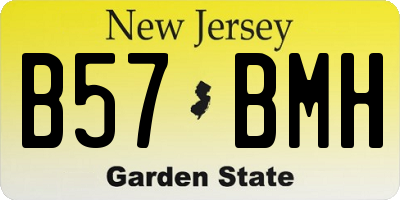NJ license plate B57BMH